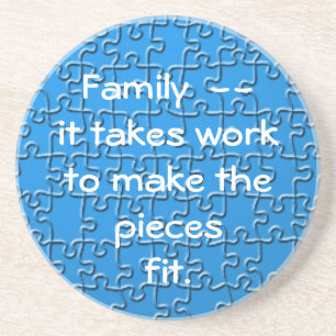 Dessous De Verre En Grès Coaster - Family takes work puzzle