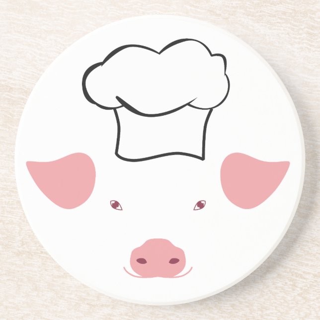 Dessous De Verre En Grès Cochon Chef (Devant)