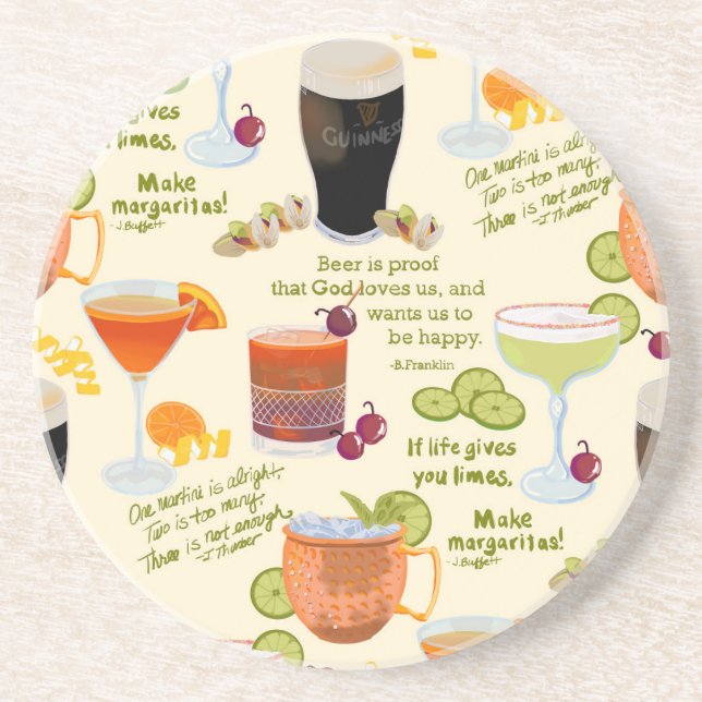 Dessous De Verre En Grès Cocktails et conversation (Devant)