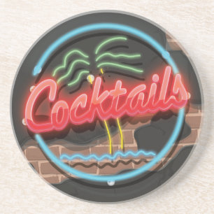Dessous De Verre En Grès Cocktails Nightclub Neon