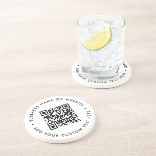 Dessous De Verre En Grès Code QR Minimaliste Nettoyer Simple Balayage Bla
