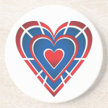 Coeur rouge blanc et bleu