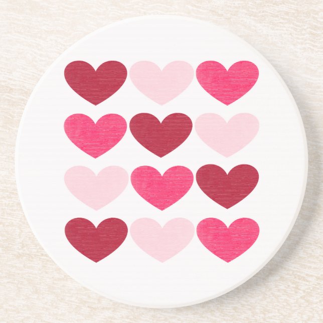 Dessous De Verre En Grès Coeurs de Valentine (Devant)