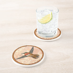 Dessous De Verre En Grès Colibri roux