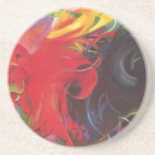 Dessous De Verre En Grès Combattez Forms par Franz Marc, Art Vintage