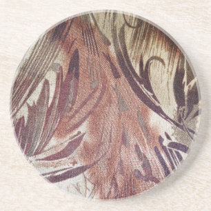 Dessous De Verre En Grès Composition florale abstraite marron 2