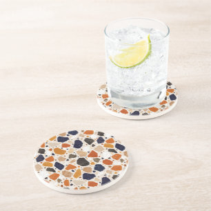 Dessous De Verre En Grès Conception Abstraite de Terrazzo Méditerranéen