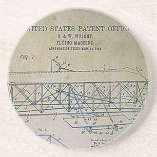 Dessous De Verre En Grès Conception de brevet de frères de Wright