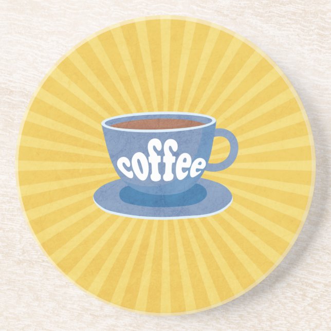 Dessous De Verre En Grès Conception de café rétro (Devant)