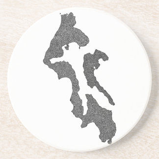Dessous De Verre En Grès Conception de carte du comté d'Island de Whidbey I
