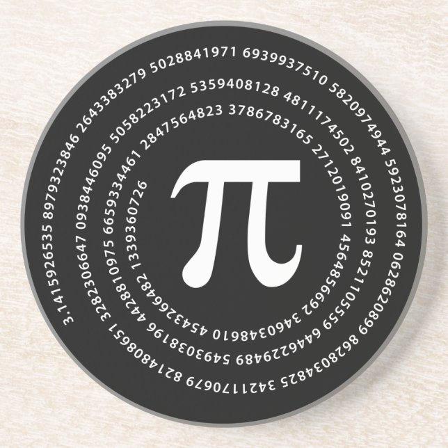 Dessous De Verre En Grès Conception de nombre de pi (Devant)