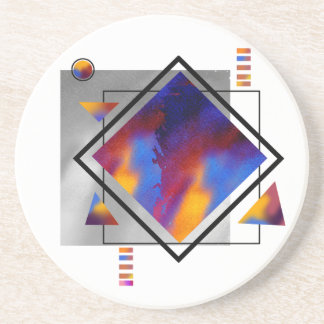 Dessous De Verre En Grès Conception de peinture abstraite