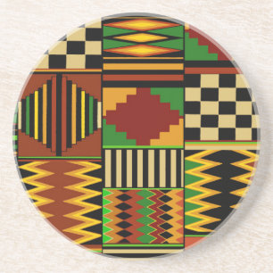 Dessous De Verre En Grès Conception de tissu Royal Kente en Afrique