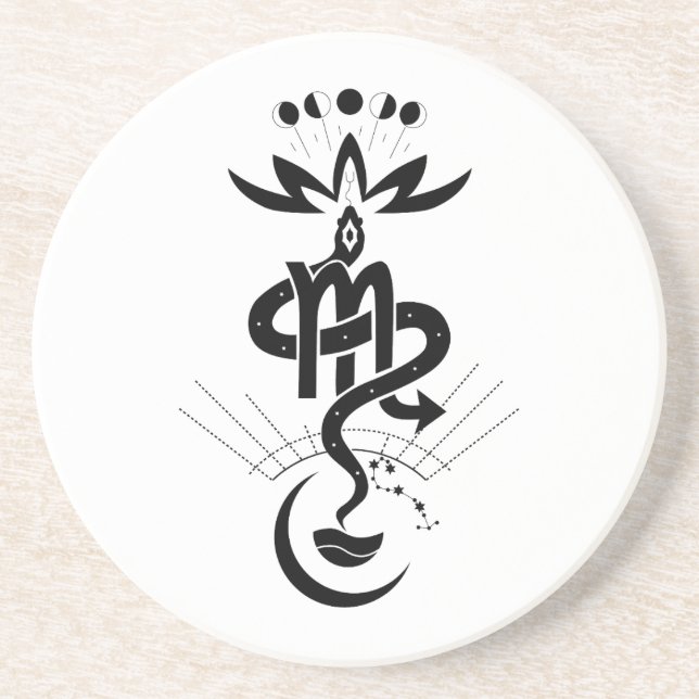 Dessous De Verre En Grès Conception originale pour 2025 Snake Print, Scorpi (Devant)