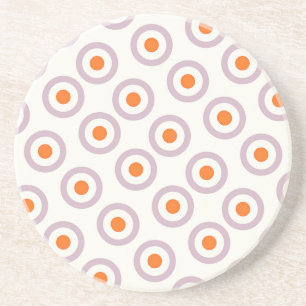 Dessous De Verre En Grès Conception rétro avec point circulaire violet et o