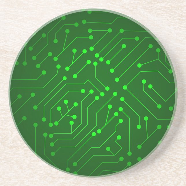 Dessous De Verre En Grès Conception verte fraîche de carte (Devant)