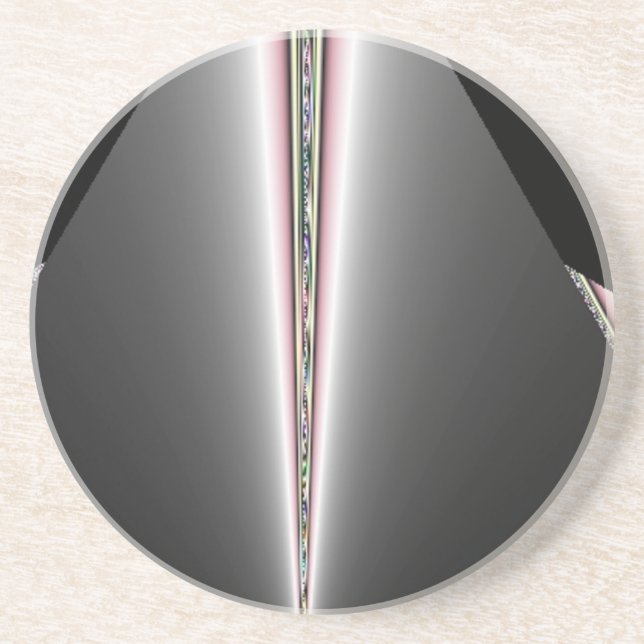 Dessous De Verre En Grès Cône d'argent avec des touches de pastels (Devant)