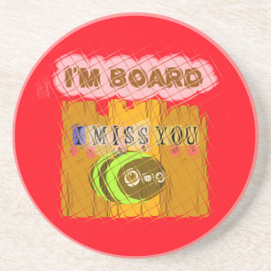 Dessous De Verre En Grès Cool Romantique Funny Je me manque Vous Je suis en