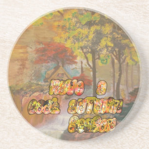 Dessous De Verre En Grès Cool vintage Hakuna Matata Avoir un cool Autum Sea
