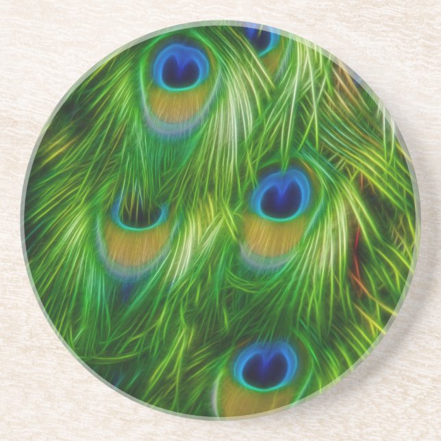 Dessous De Verre En Grès Copie de plume de paon (Devant)