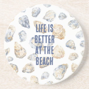 Dessous De Verre En Grès Coquillages de plage côtière