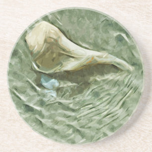 Dessous De Verre En Grès Coquille marine dans le mouvement de l'eau Impress
