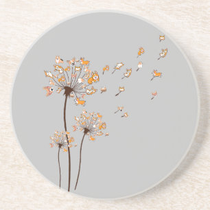Dessous De Verre En Grès Corgi Flower Fly Dandelion Chemise mignonne Amoure