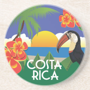 Dessous De Verre En Grès Costa Rica Illustrations de style vintage Céramiqu