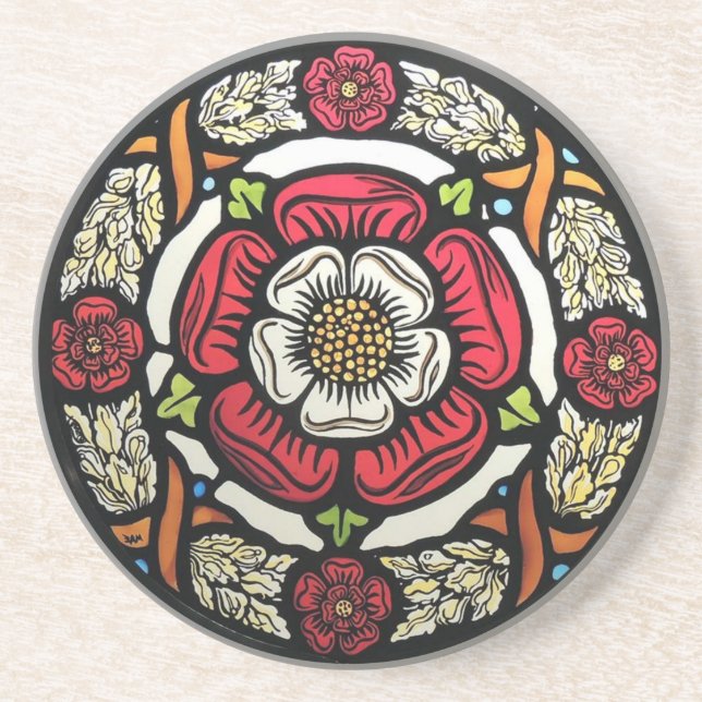 Dessous De Verre En Grès Coster des roses de Tudor (Devant)