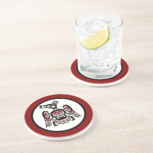 Dessous De Verre En Grès Côte Pacifique Nord-Ouest Kaigani Thunderbird