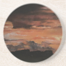 Dessous De Verre En Grès Coucher de soleil 4