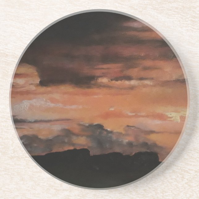 Dessous De Verre En Grès Coucher de soleil 4 (Devant)