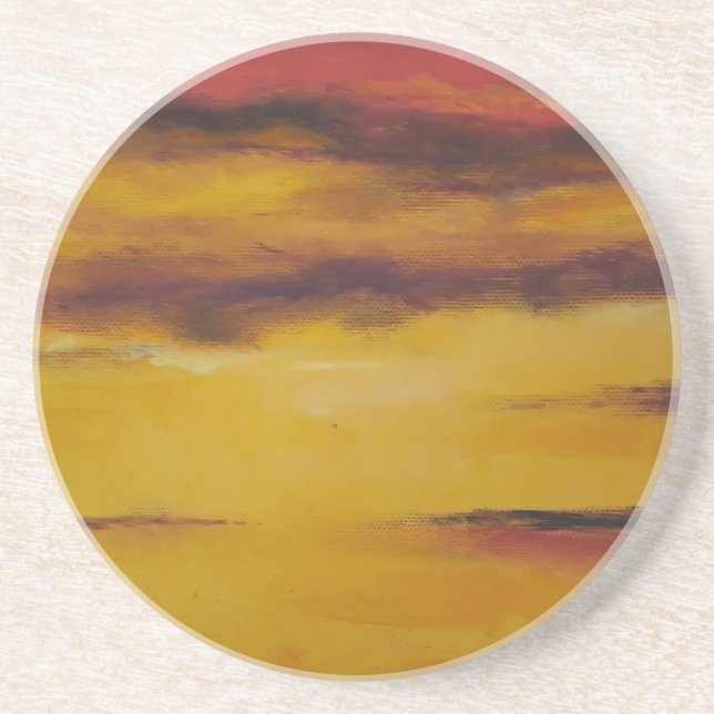 Dessous De Verre En Grès Coucher de soleil 5 (Devant)