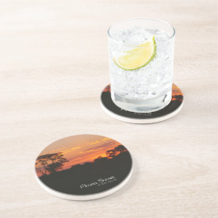 Dessous De Verre En Grès Coucher de soleil Acacia