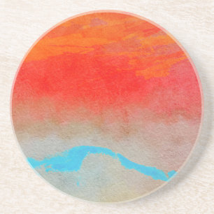Dessous De Verre En Grès Coucher de soleil sur l'océan Abstrait