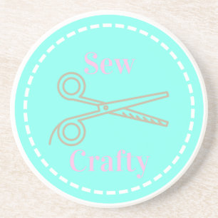 Dessous De Verre En Grès Coudre Crafty Pastel Rose Grey Aqua