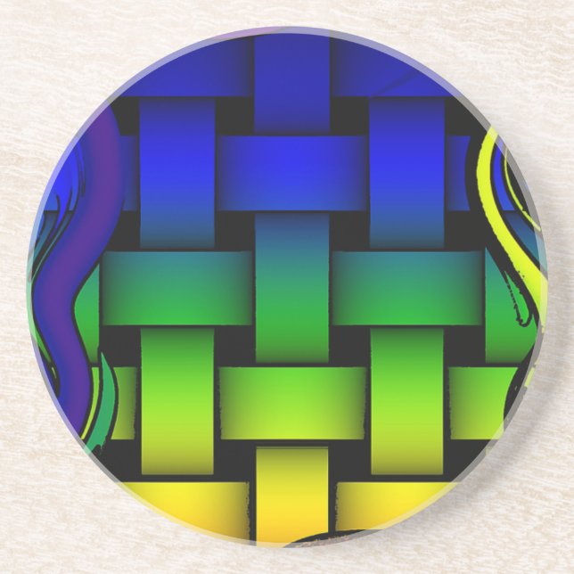 Dessous De Verre En Grès Couleurs tissées (Devant)