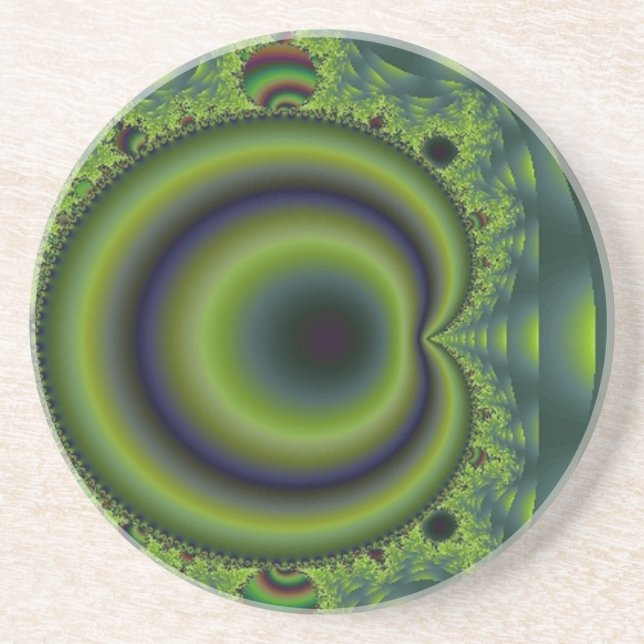 Dessous De Verre En Grès Coupe verte et bleue (Devant)