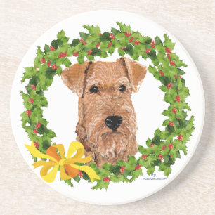 Dessous De Verre En Grès Couronne de houx Terrier Irlandais