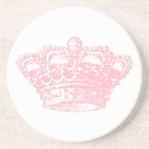 Dessous De Verre En Grès Couronne rose