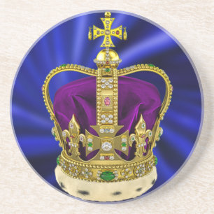 Dessous De Verre En Grès Couronne St Edwards avec fourrure