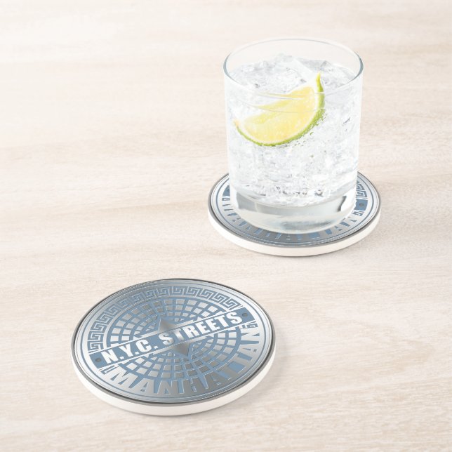 Dessous De Verre En Grès Couvertures de trou d'homme Manhattan (Côté)