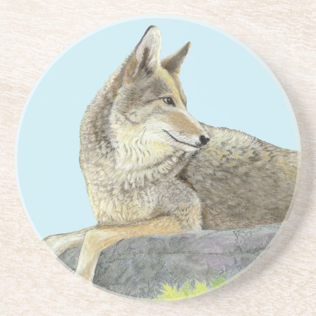 Dessous De Verre En Grès Coyote (Devant)