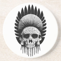 Crâne indien noir et blanc