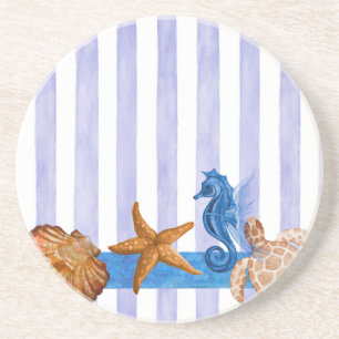 Dessous De Verre En Grès Créatures marines nautiques