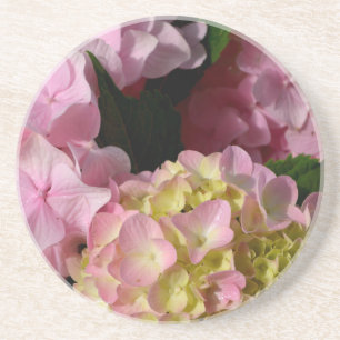 Dessous De Verre En Grès Crème rose Hydrangeas jaune rose vert floral