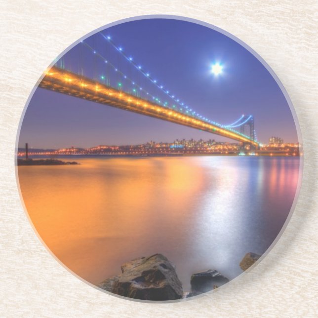 Dessous De Verre En Grès Crépuscule, George Washington BridgePalisades, NJ. (Devant)