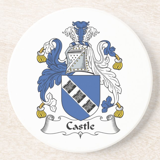 Dessous De Verre En Grès Crête de famille de château (Devant)