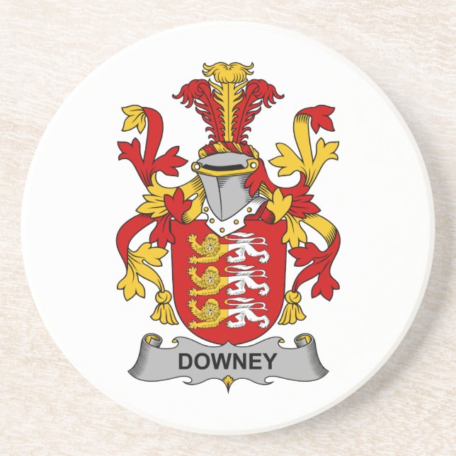 Dessous De Verre En Grès Crête de famille de Downey (Devant)