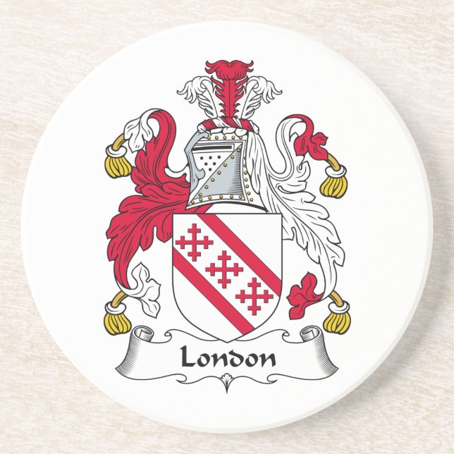 Dessous De Verre En Grès Crête de famille de Londres (Devant)
